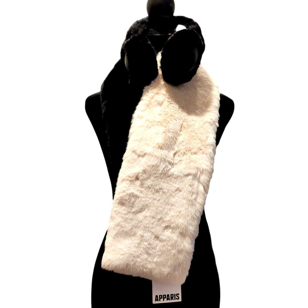 APPARIS Abby Faux-Fur Scarf Set with Black Earmuffs MSRP$190 NEW!